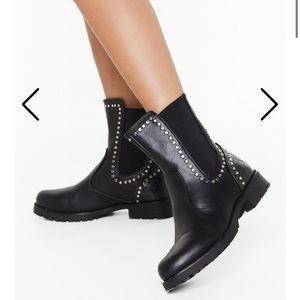 Black Studded Ankle Boots